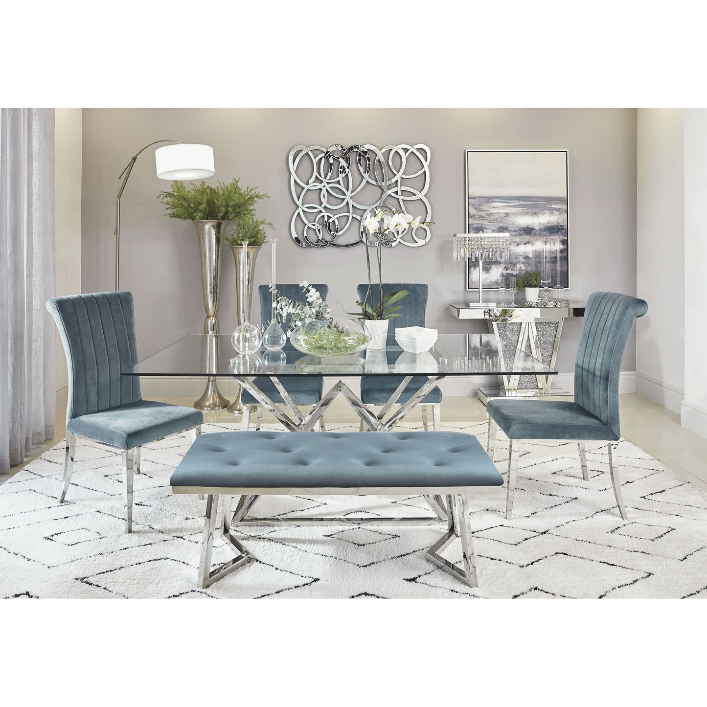 Tufted Side Upholstered Dining Chair (Set of 2) - Gray