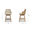 Bahama - Cane High Back Swivel Counter Stool With Recessed Arms Textured Weave - Taupe Beige
