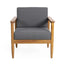Outdoor Club Chair, Patio Chair With Teak Acacia Wood Frame - Dark Gray