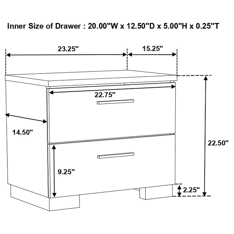 August - 6 Piece Queen Panel Bedroom Set With LED Lighting - White