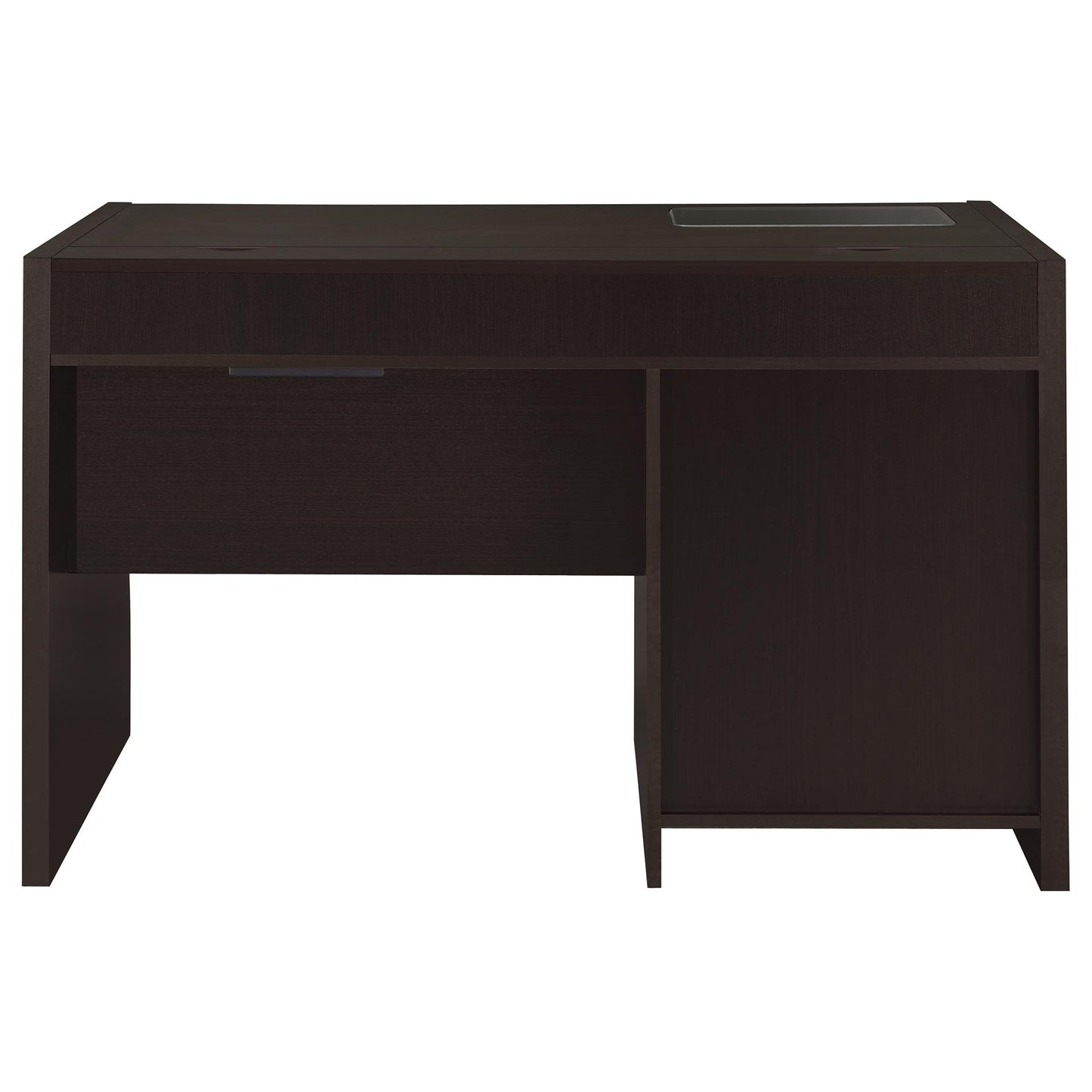 Maxim - 2 Drawer Computer Desk With Lift Top Storage And Power Outlet - Cappuccino