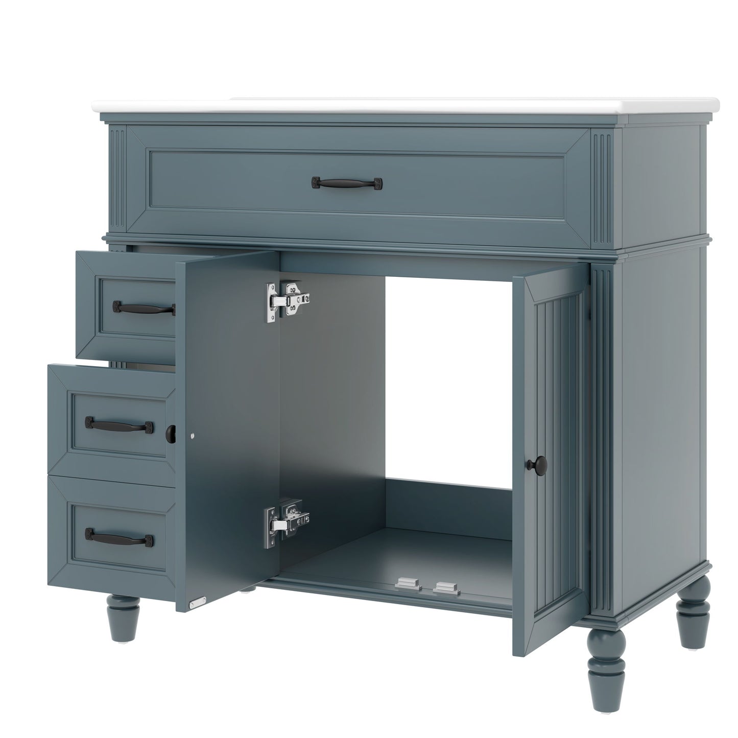 Bathroom Vanity With Sink, Freestanding Cabinet & Drawers