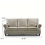 3 Seater Sofa With Nailhead Trim And Turned Legs For Living Room