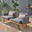 Outdoor Sofa With Cushions And Iron Legs - Dark Gray