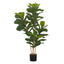 41" Tall, Artificial Plant, Fiddle Tree, Indoor, Faux, Fake, Floor, Greenery, Potted, Real Touch, Decorative - Green / Black
