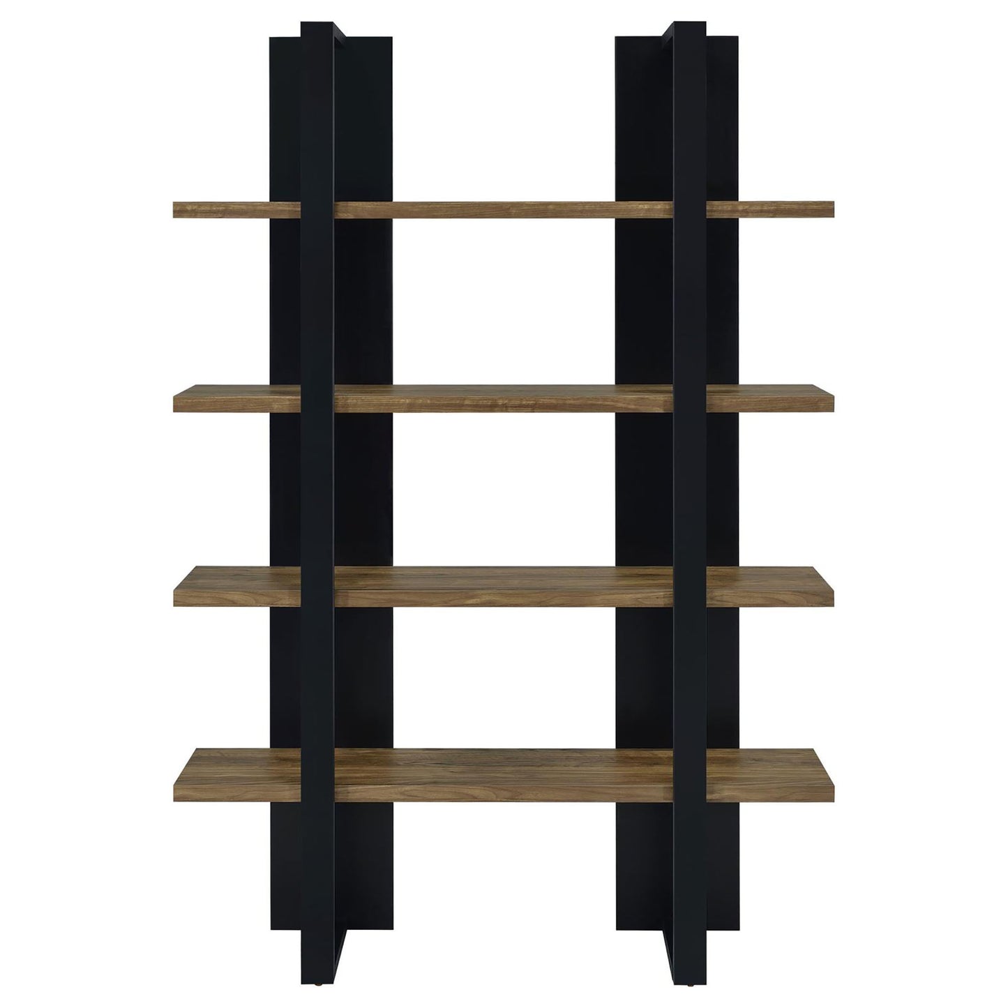 Mystrene - 4 Shelf Bookcase With Open Shelving Design - Black