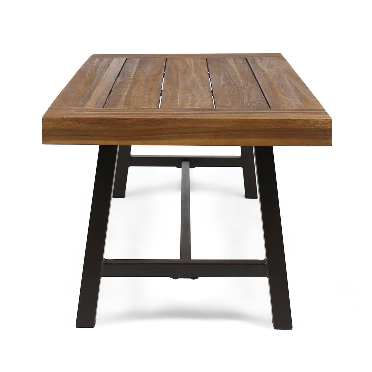 Carlisle - Industrial Coffee Table With And Slat Panel Design - Natural