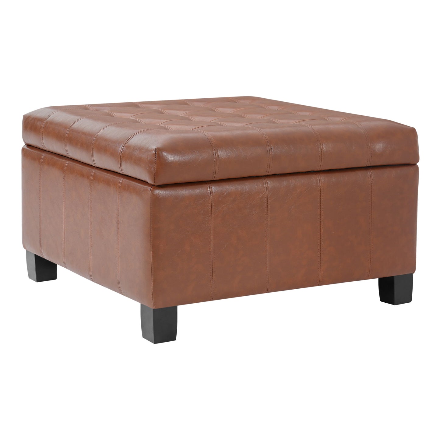 Square Tufted Indoor Ottoman With Lift-Top Storage