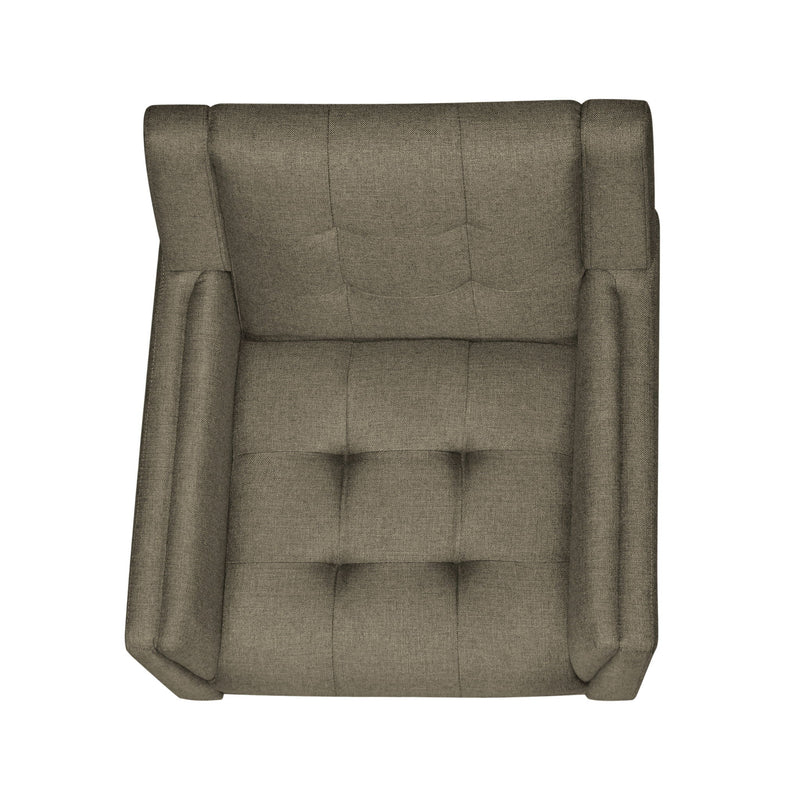 Upholstered Armchair With Button Tufting And Tapered Legs - Mocha