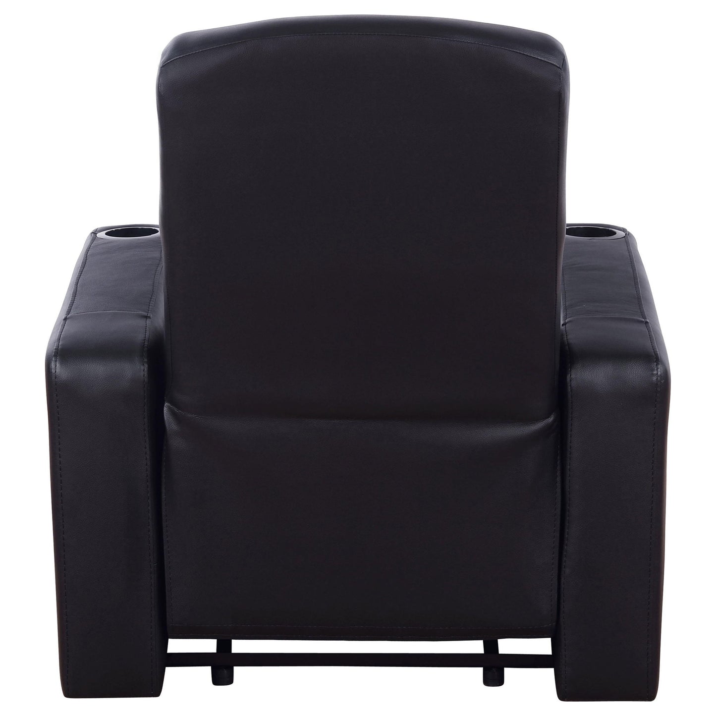 9 Piece Home Theater Seating Set With Recliners And Wedge Consoles - Black