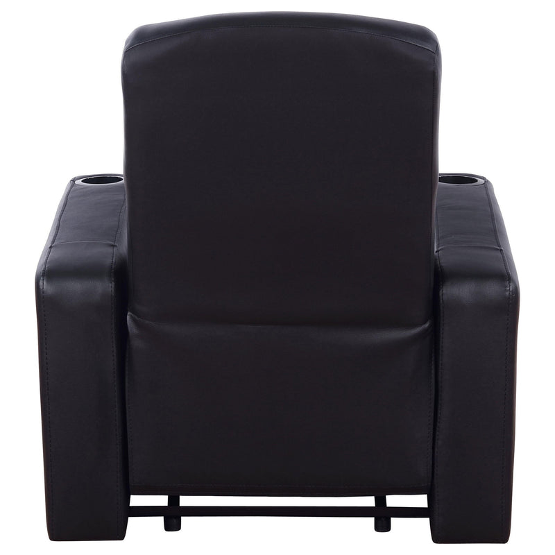9 Piece Home Theater Seating Set With Recliners And Wedge Consoles - Black