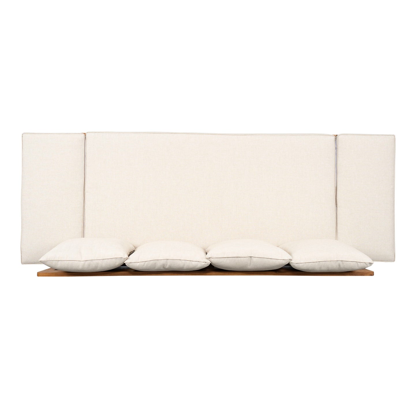 Outdoor Patio Daybed Sofa, 3 Seat Sofa With Foldable Arm 4 Back Pillows
