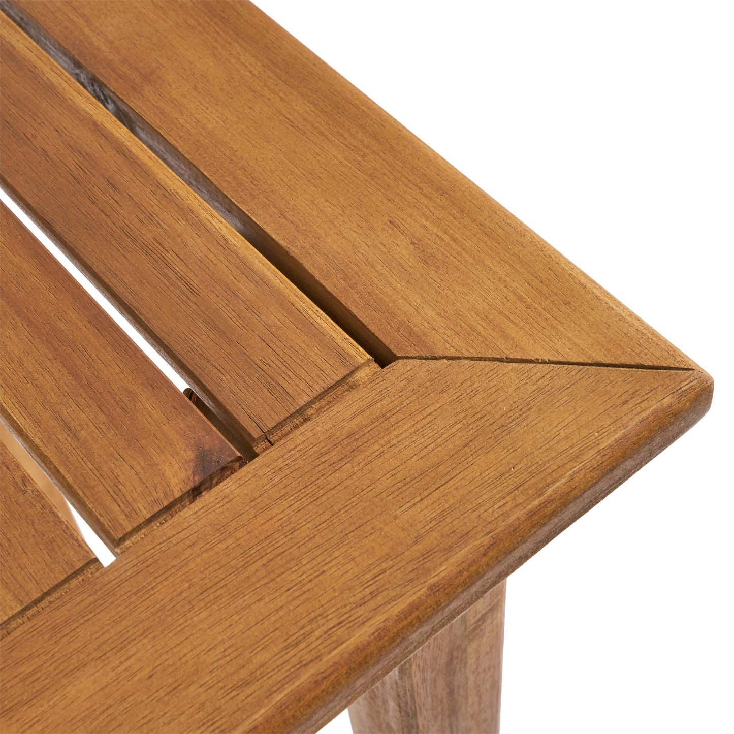 Outdoor Minimalist Acacia Wood Rectangle Bar Table