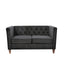 Button Tufted Loveseat, 2 Seater With Square Arm Couch For Living Room