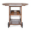 Wood And Aluminum Bar Cart With 2 Shelves - Oak / Silver