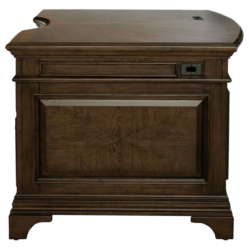 Stigham - 7 Drawer Executive Desk With Lockable File Cabinets - Oak