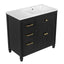 Bathroom Vanity With Sink, 1 Tip Out Drawer, 3 Side Drawers, Adjustable Shelf