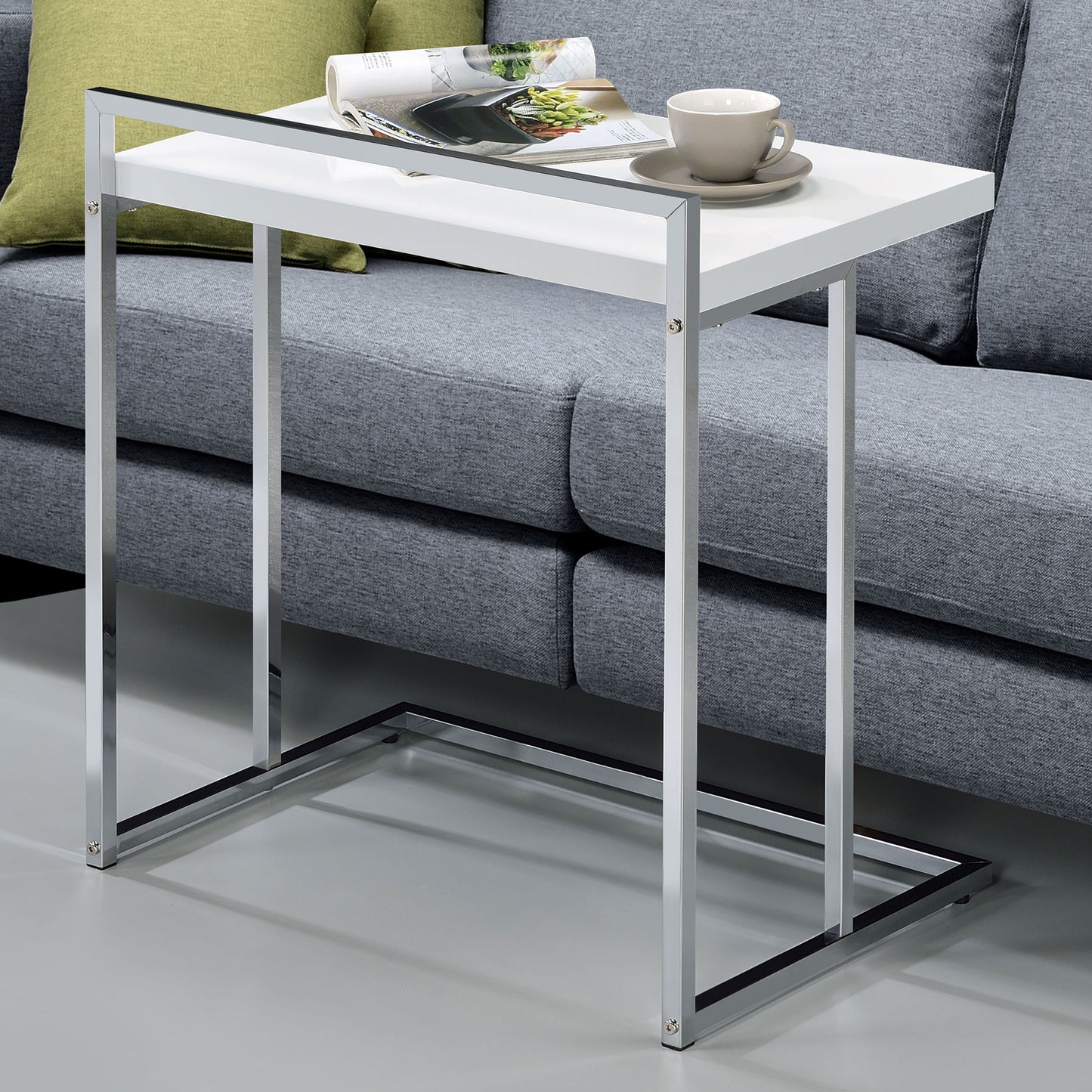 Rectangular Top Snack Table - White