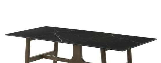 Destin - Mesa de comedor de cerámica - Negro