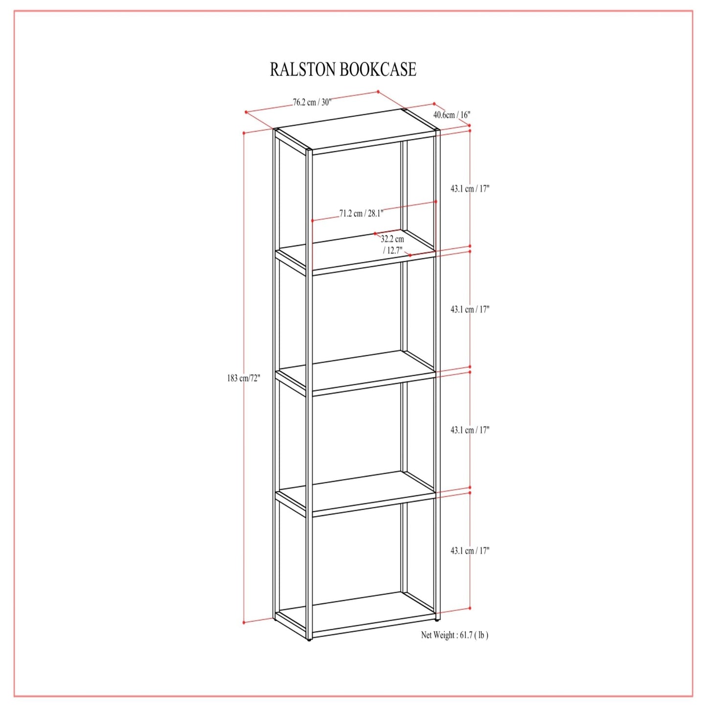 Ralston - Bookcase - Rustic Natural Aged Brown