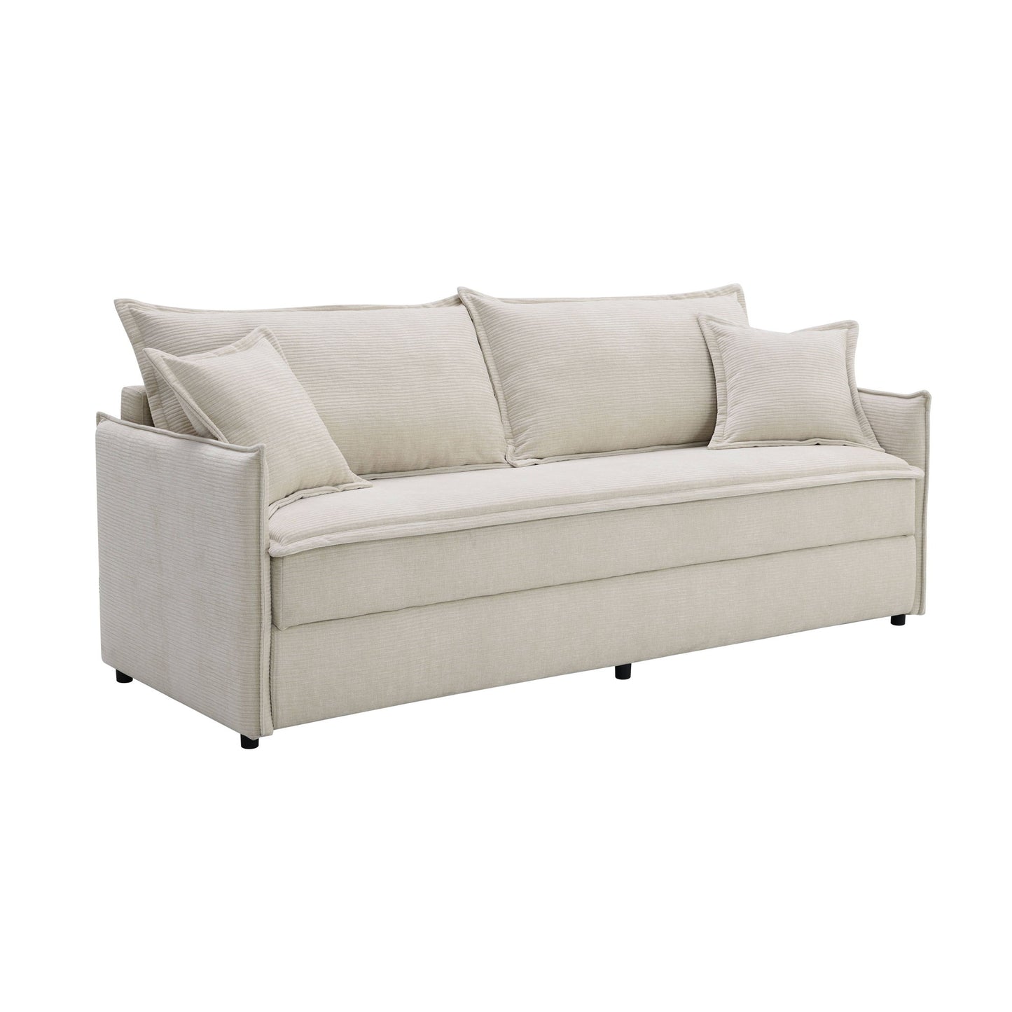 Elisea - Sleeper Sectional Sofa With 2 Toss Pillows - Beige