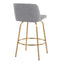 Toriano - Contemporary, Fixed Height Counter Stool With Swivel With Round Footrest (Set of 2)