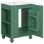Classic Retro Bathroom Vanity With Sink, Door Shelf, Side Open Storage Frame