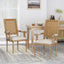 Upholstered Dining Chair With Cane Backrest