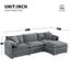Modular Sectional With Deep And Wide Seat, Cloud Couch Set With Double Cushions Sofa With Movable Ottoman