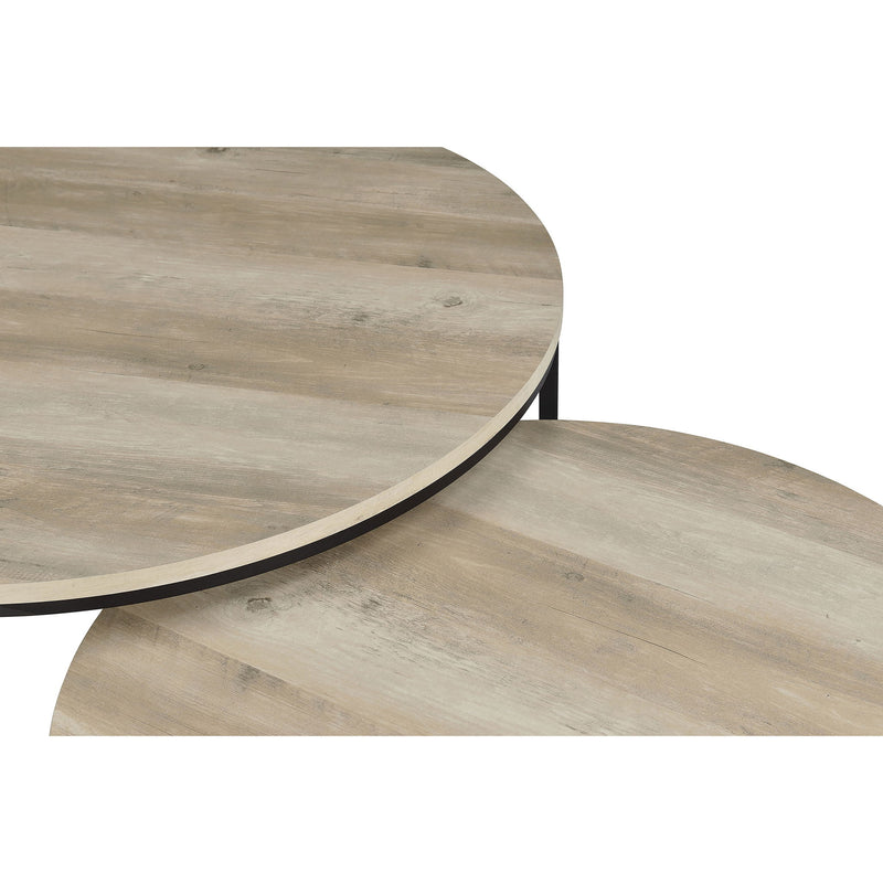 Arrize - 2 Piece Round Nesting Coffee Table Set - Pine Wood