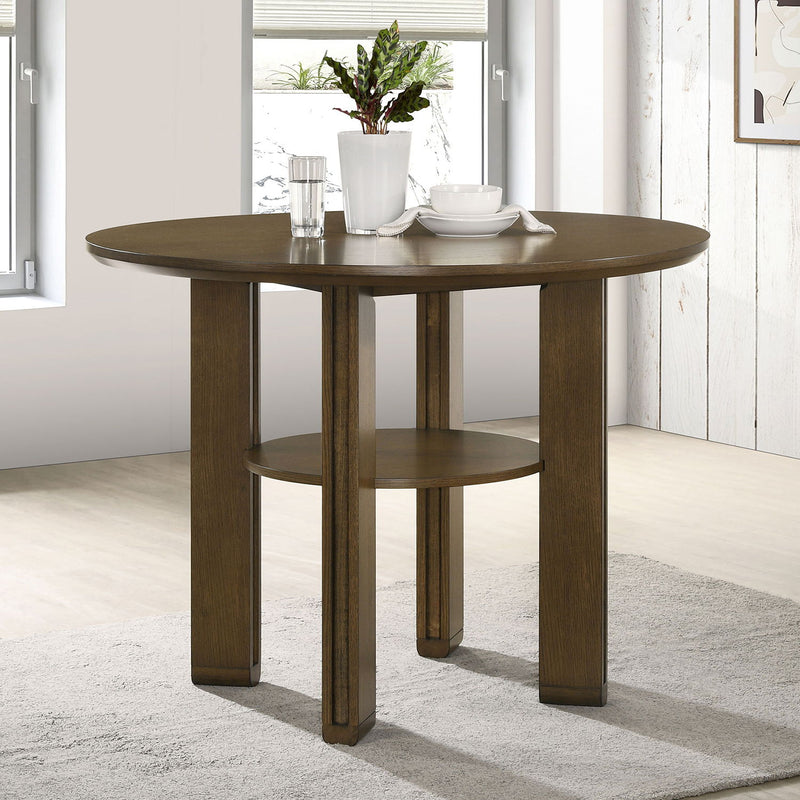 Crispin - Mesa de comedor a altura de barra redonda - Marrón