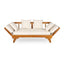 Outdoor Patio Daybed Sofa, 3 Seat Sofa With Foldable Arm 4 Back Pillows
