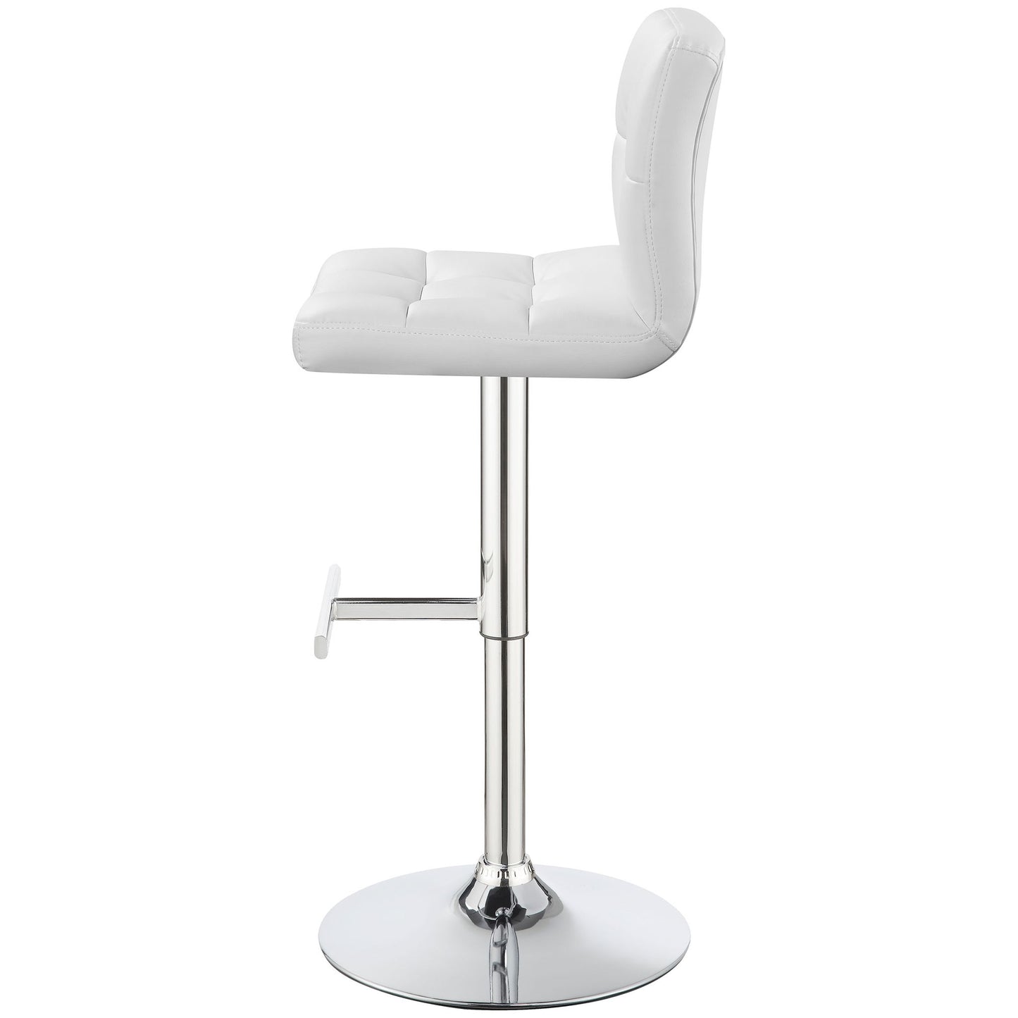 Lenny - Upholstered Adjustable Bar Stool (Set of 2) - White