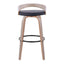 Grotto - Contemporary Fixed Height Barstool With Swivel With Round Footrest (Set of 2)