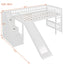 Loft Stairway Bed With 2 Drawers, Convertible Ladder And Slide