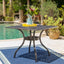 Enchantia - Outdoor Square Dining Table With Weave Tabletop And Flared Legs - Copper