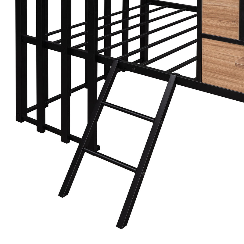 Loft Bed With Roof, Window, Guardrail, Ladder