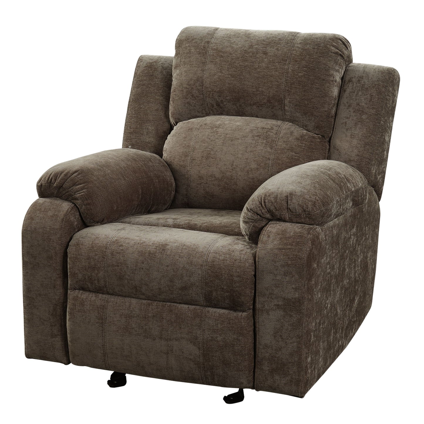 Upholstered Manual Recliner Chair With 3 Adjustable Backrest Positions