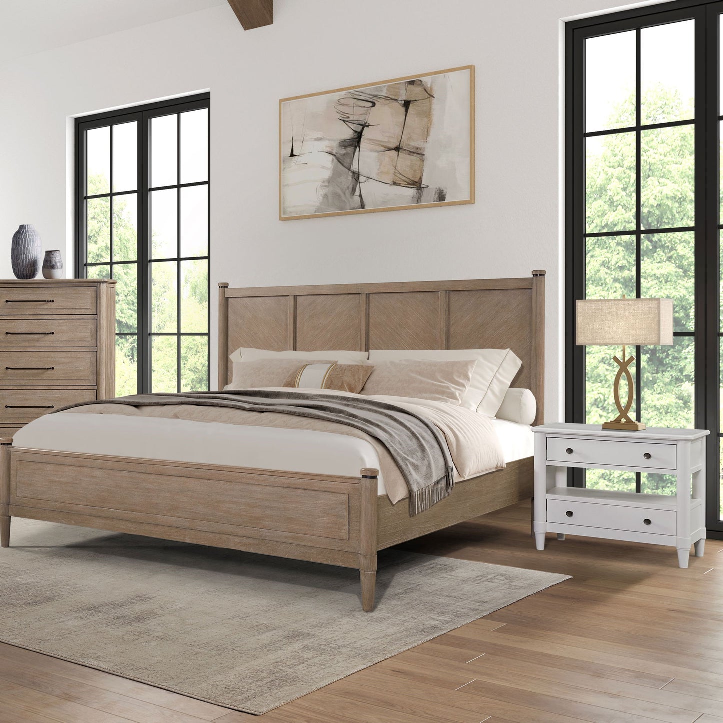 Open Nightstand With 2 Drawers
