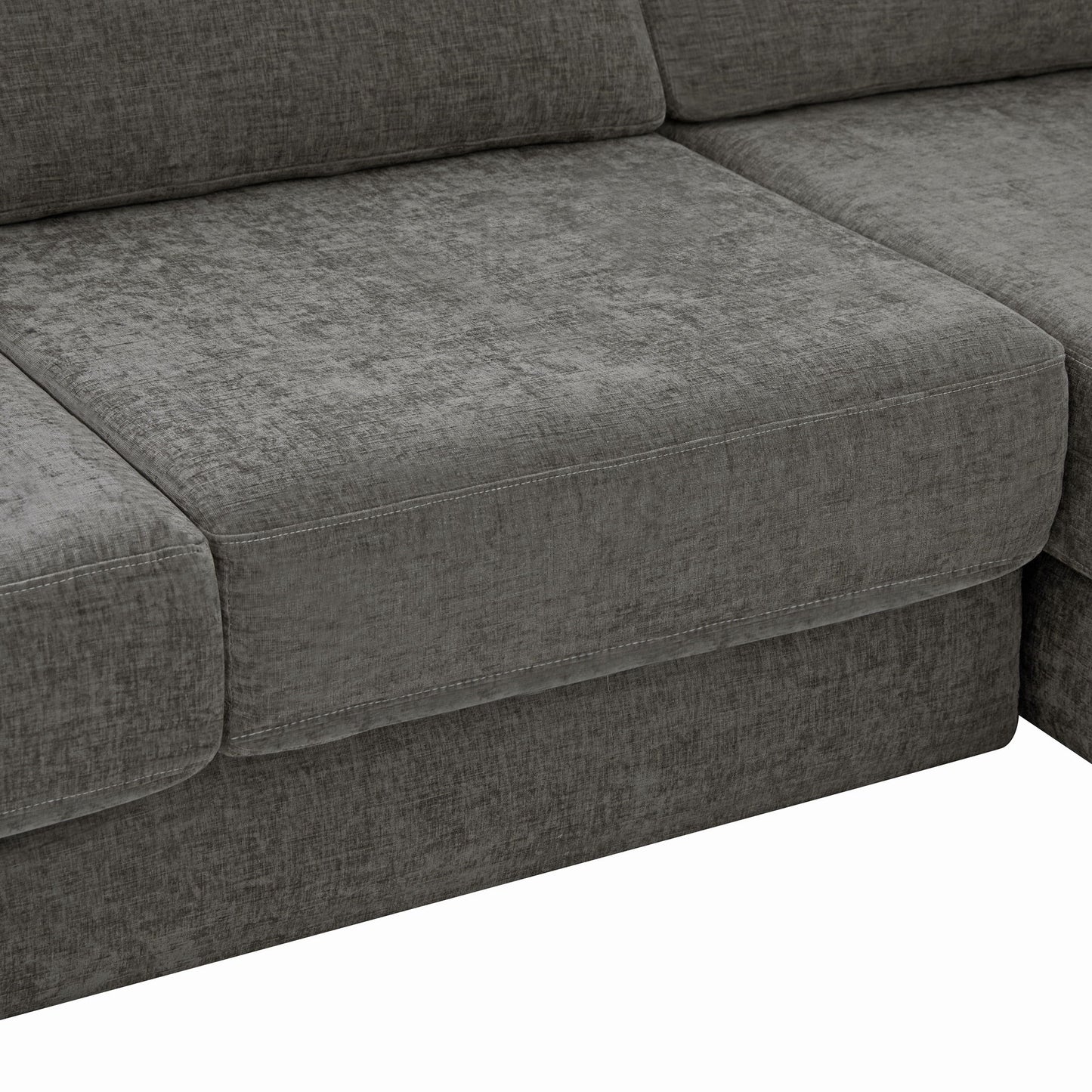 L-Shaped Modular Sofa With Double Layer Cushion