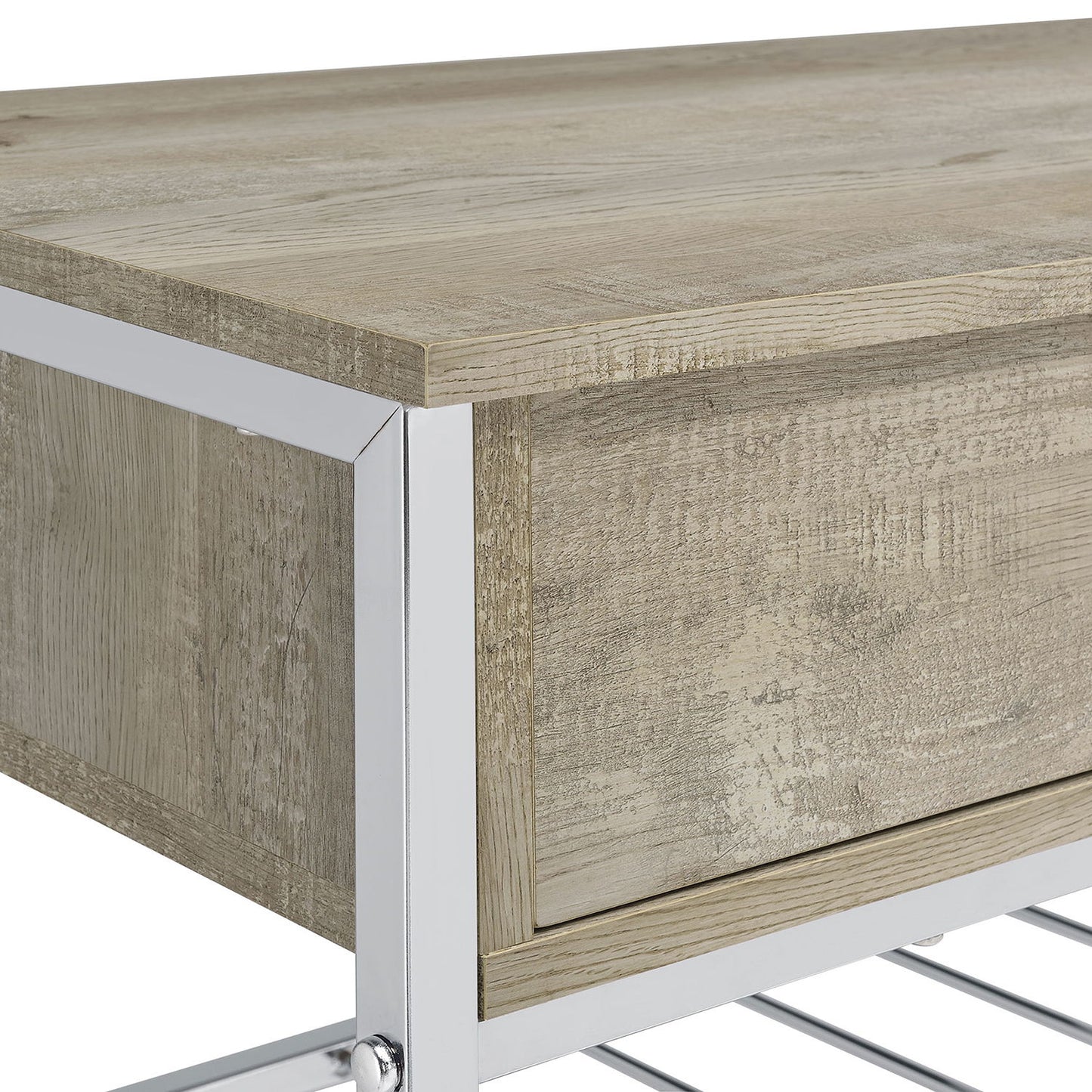 Ethel - 2 Drawer Home Bar Storage With Wine Rack - Oak