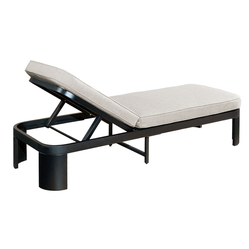 Outdoor Chaise Lounge Set With Side Table, 5 Position Adjustable Patio Recliner