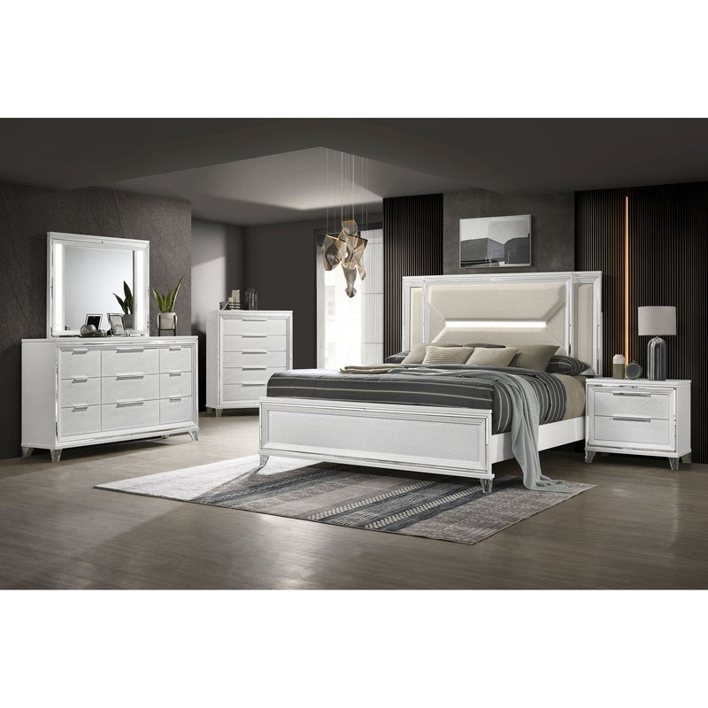 Panel Bed With LED Headboard