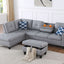Irine - Sectional Sofa With Ottoman - Gray