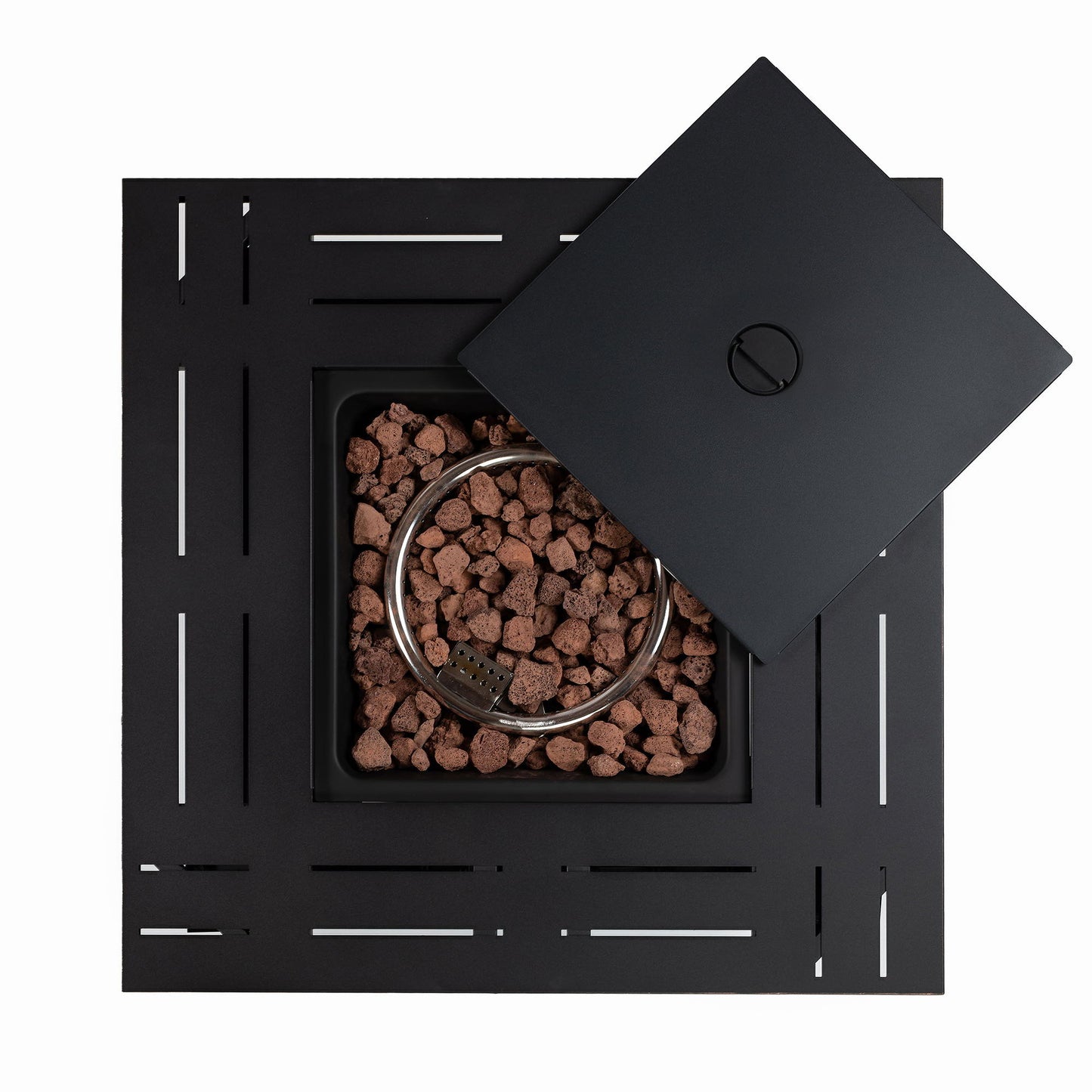 Square Fire Pit Table - Brown