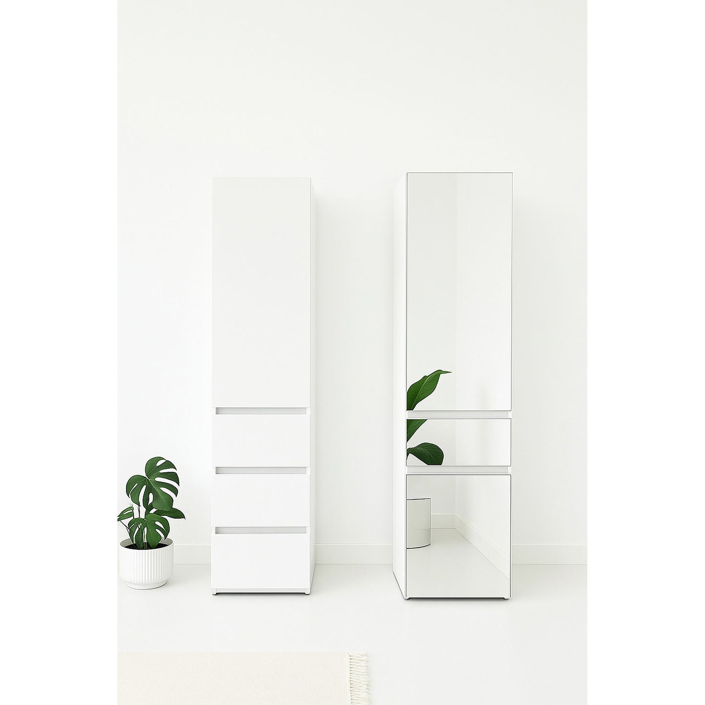 Elise - Modular Closet System & Mirror - White
