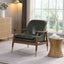 Mid - Century Accent Chair With Cushioned Seat, Brass Tipped Legs