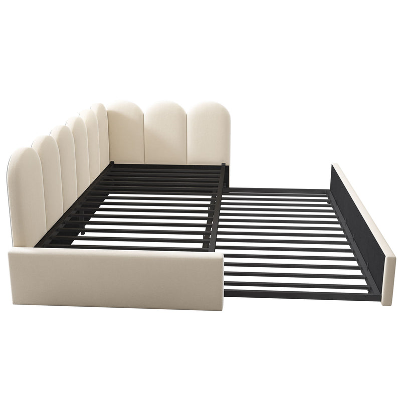 Upholstered Daybed With Pull-Out Bed