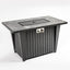 Morden Steel Fire Pit Table With Marble Tile Tabletop, Glass Wind Guard And Lid