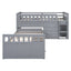Loft Platform Bed With 7 Drawers And Full Guardrails, Modern L Shaped Space Savin